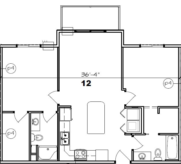 Floor Plan - 2 Bed/2 Bath Upper, 1-Stall Det. Garage (20/2B/4)
