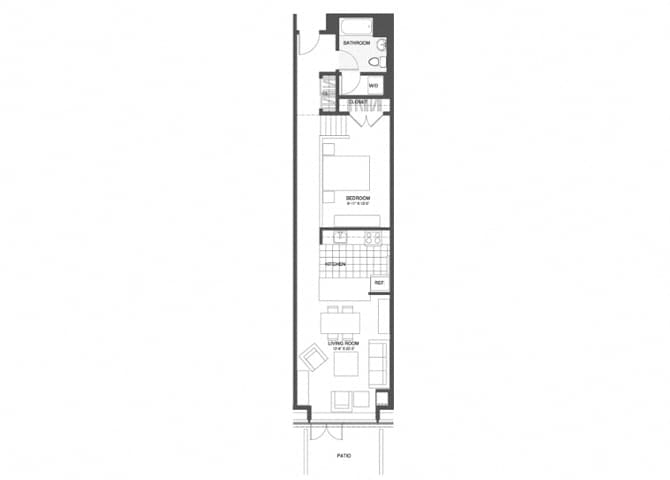 Floor Plan - 1 Bed/1 Bath