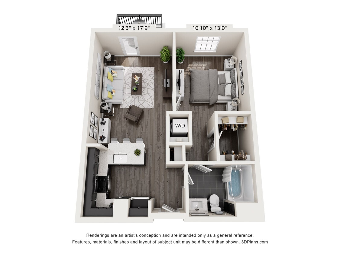 Floor Plan - 1x1 bmr 672