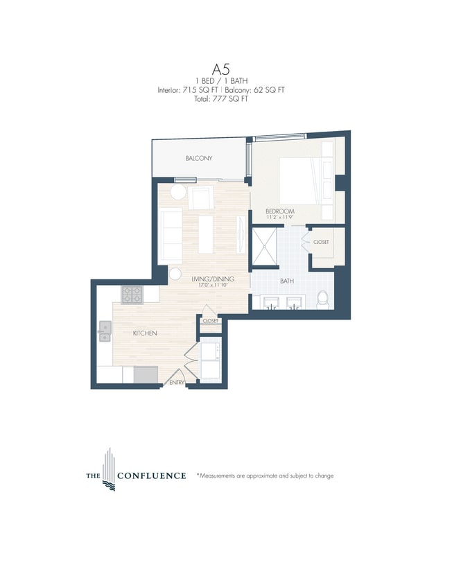 Floor Plan - A5 | Tower 1 Bedroom