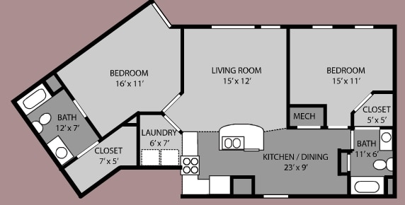 Suite S1 | 2 Bed 2 Bath | 1,235 sqft - SUITE S1