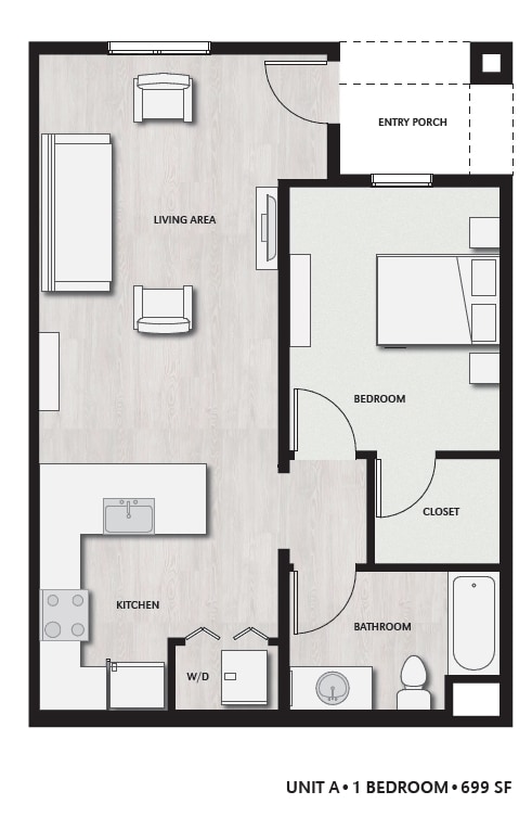 Floor Plan - 986 Broadway #302 FURNISHED