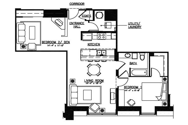 Austin 2E - 2 Bed, 2.5 Bath Townhome