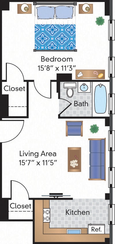 Floor Plan - Renovated Studio 01 Tier