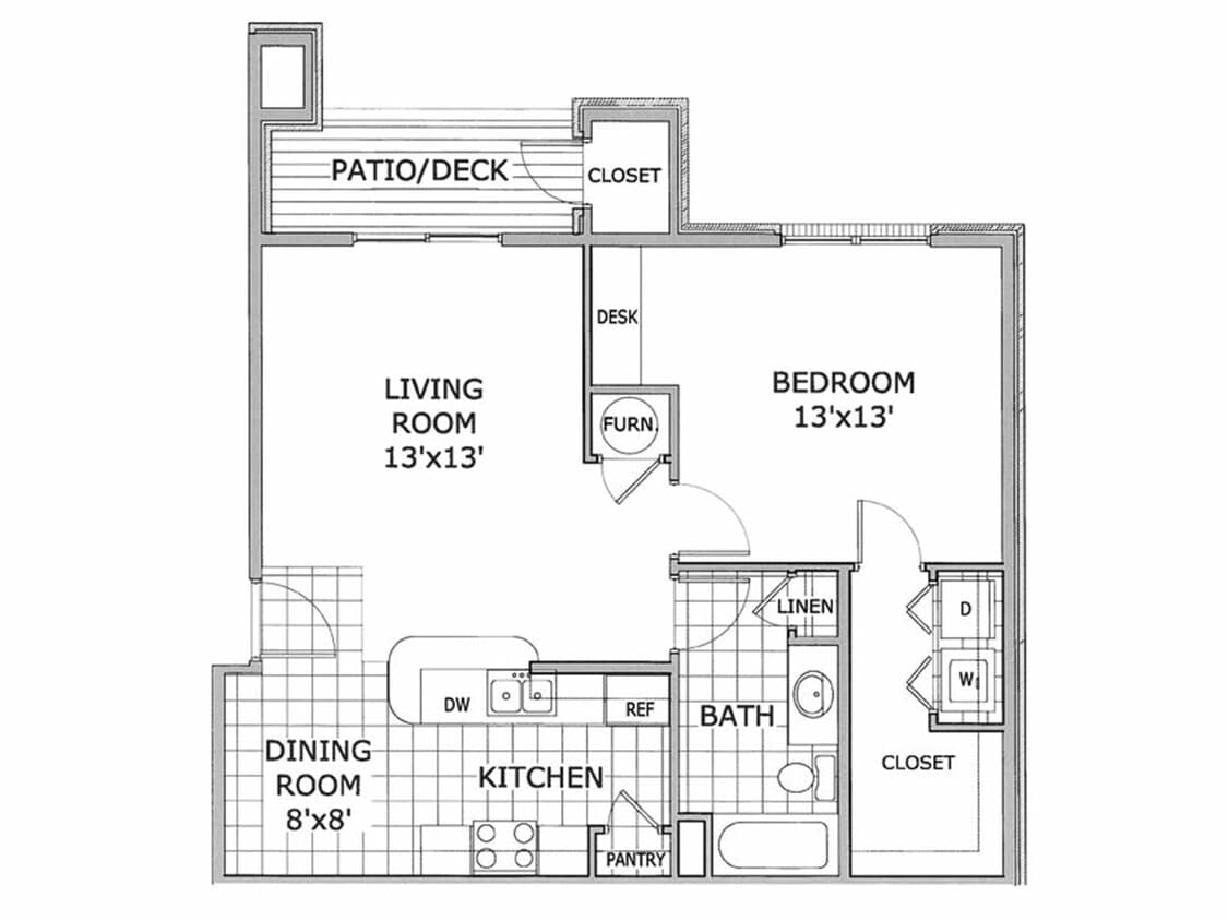 Floor Plan - 1 Bedroom