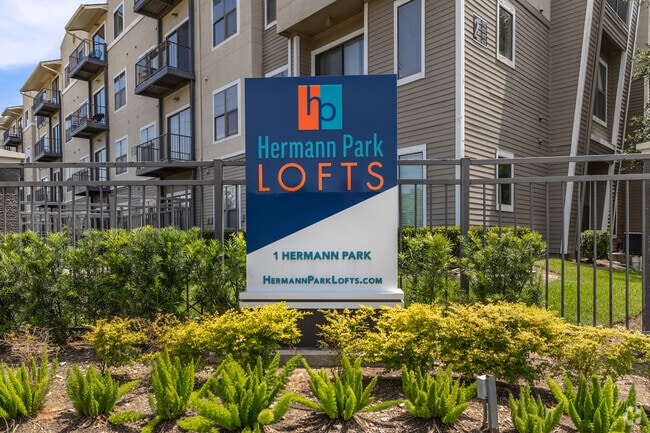 Signage at the Entrance - Hermann Park Lofts