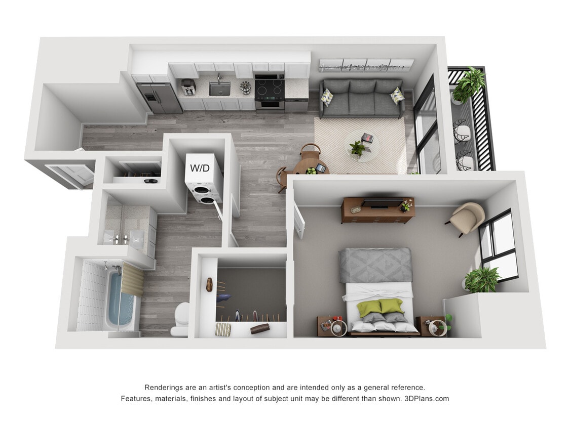 The Glenn - B5 - 1 Beds - 1 Baths - 655 Sq. ft. - B5