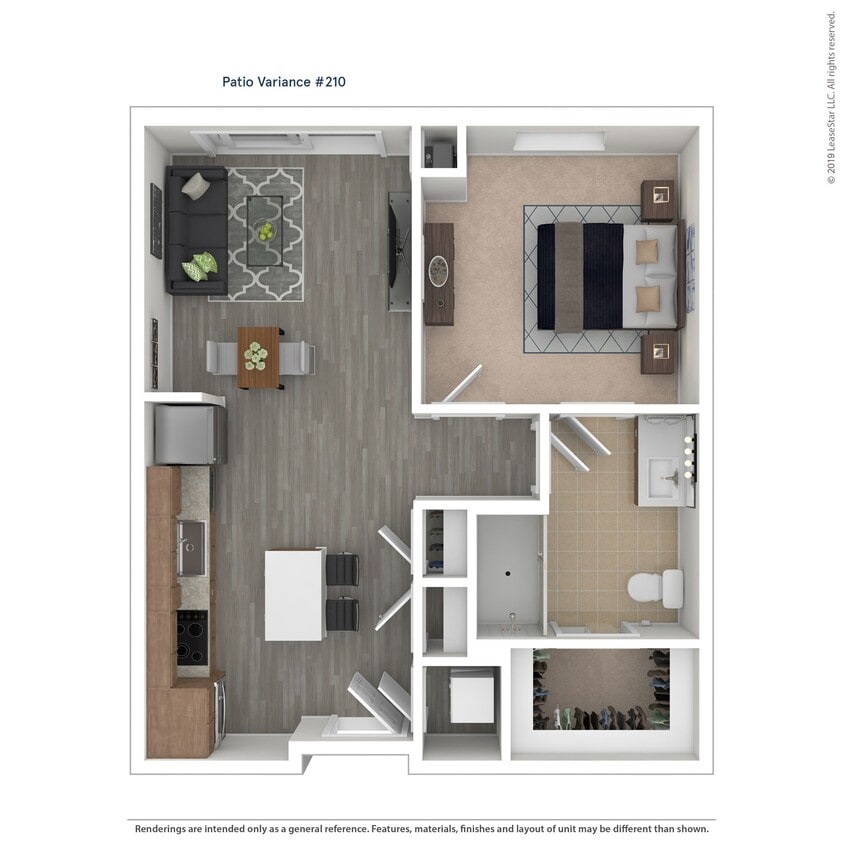 Floor Plan - A01.HC1 - 1 bed/1 bath (handicap accessible)