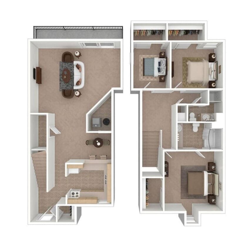 Floor Plan - 3 Bedroom, 2 Bath Renovated