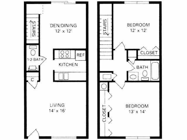 2bd/TW Approx. 1100sq. ft. - Studio