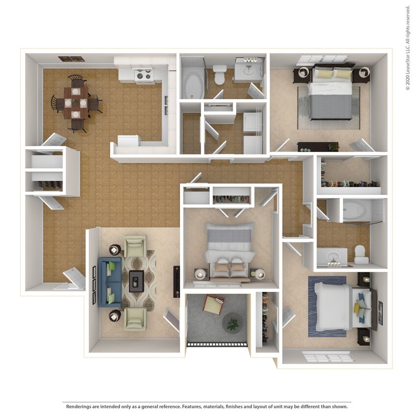 Floor Plan - The Brookside - 3x2