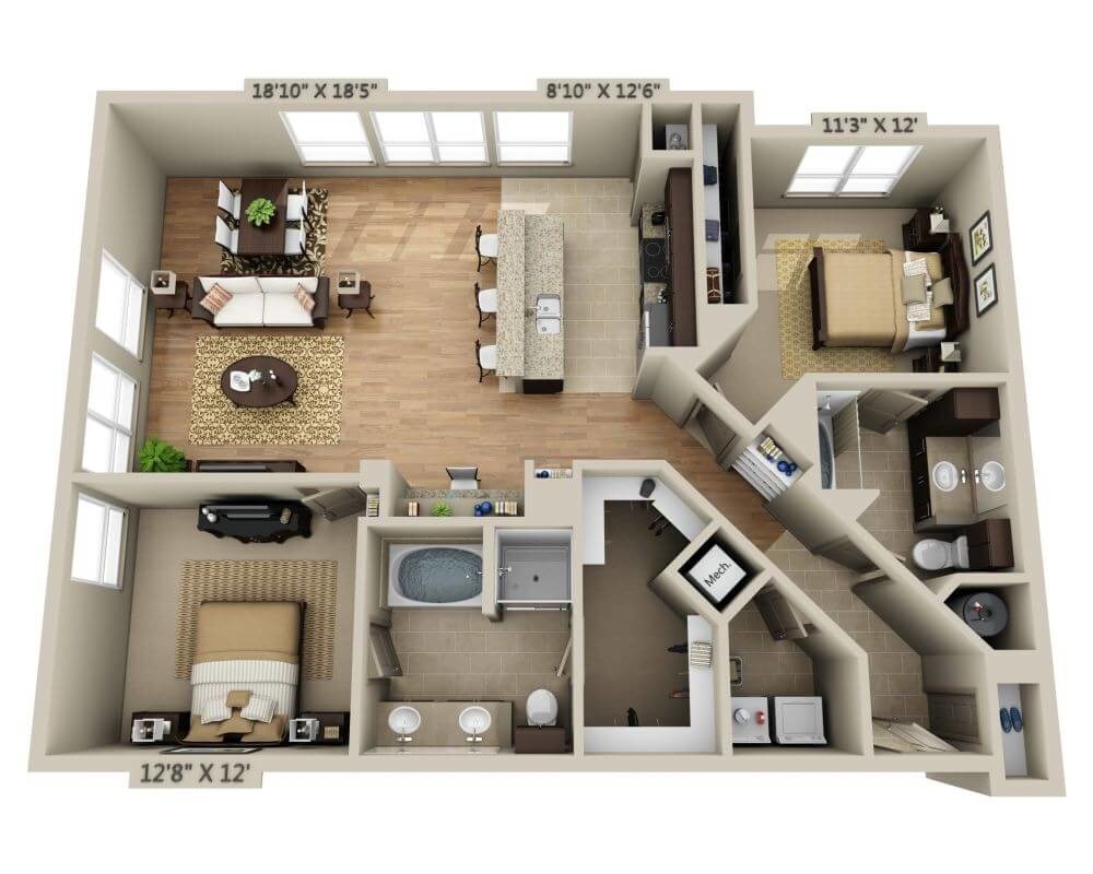 Floor Plan - Plan I (B2B)