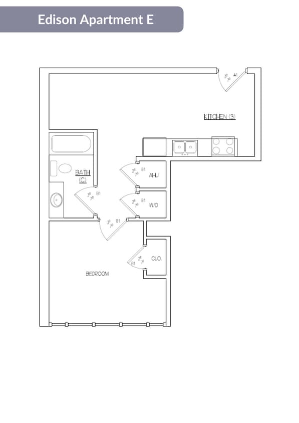 Floor Plan - Edison Apartment E