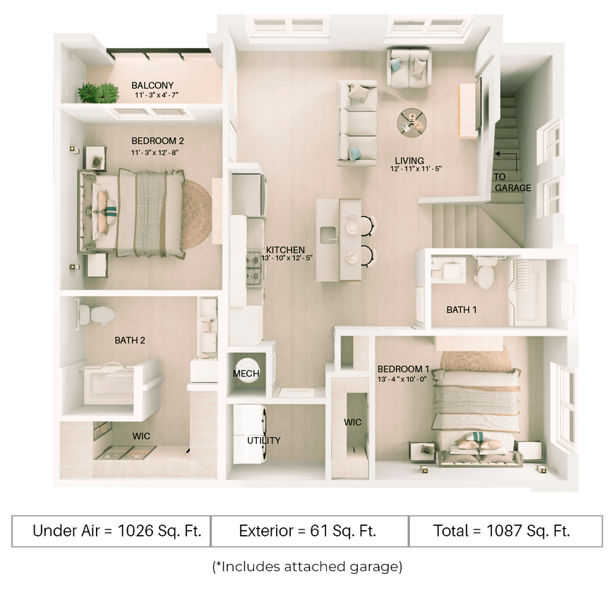 Floor Plan - B1U - Attached Garage