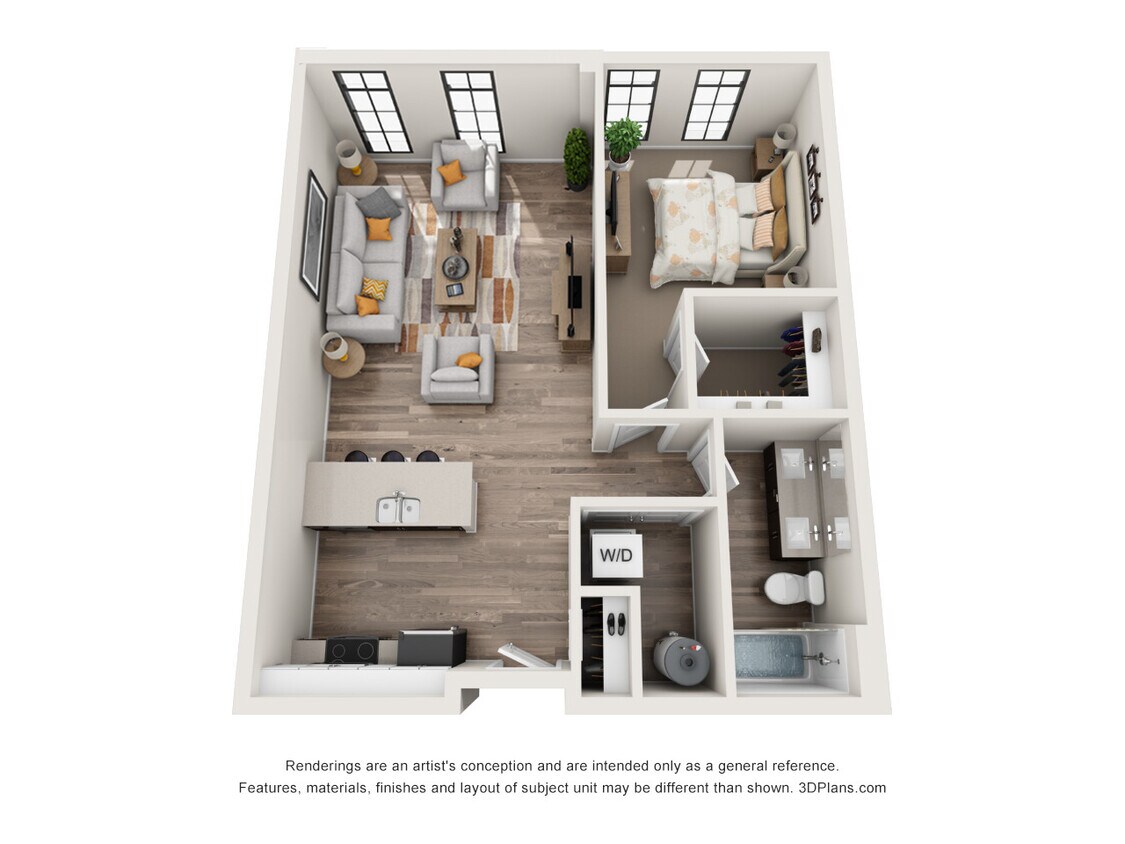 Floor Plan - 1 Bedroom 1A - 4