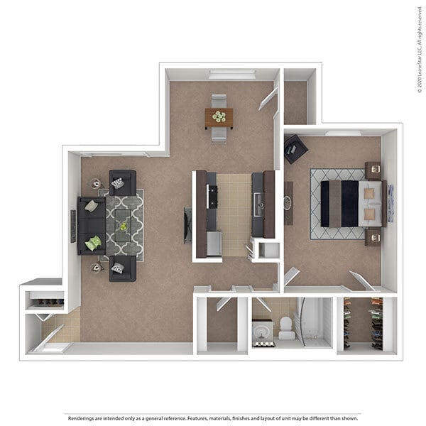 Floor Plan - 1 BEDROOM (1B)
