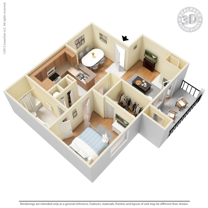 1BR/1BA - 1 Bed 1 Bath 739 SqFt (659 Net)