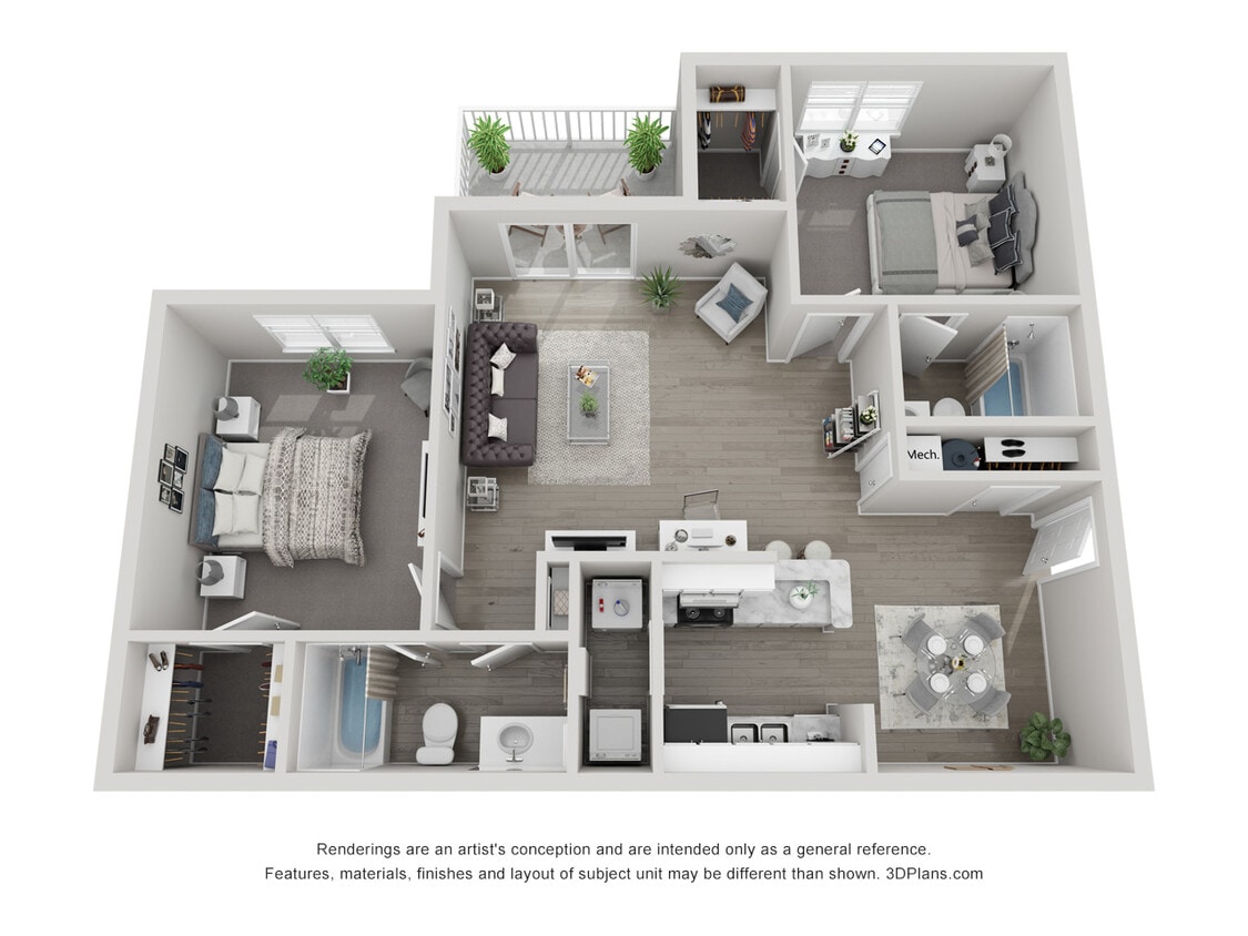 Floor Plan - 1 x 1 Semi Upgrade - Call For Availability