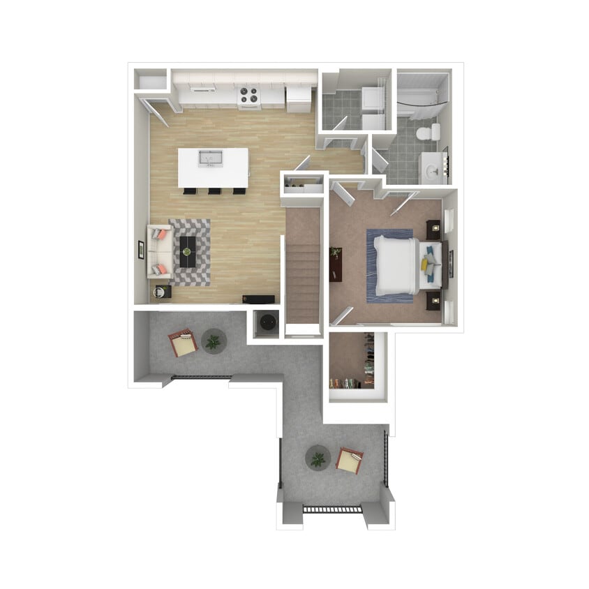 Floor Plan - 1X1A - Sundeck