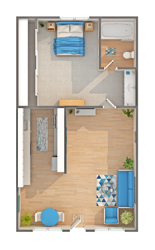 A1R | 1-Bedroom Floorplan - A1R