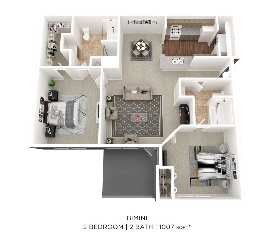 Floor Plan - Two Bedroom 2 Bath