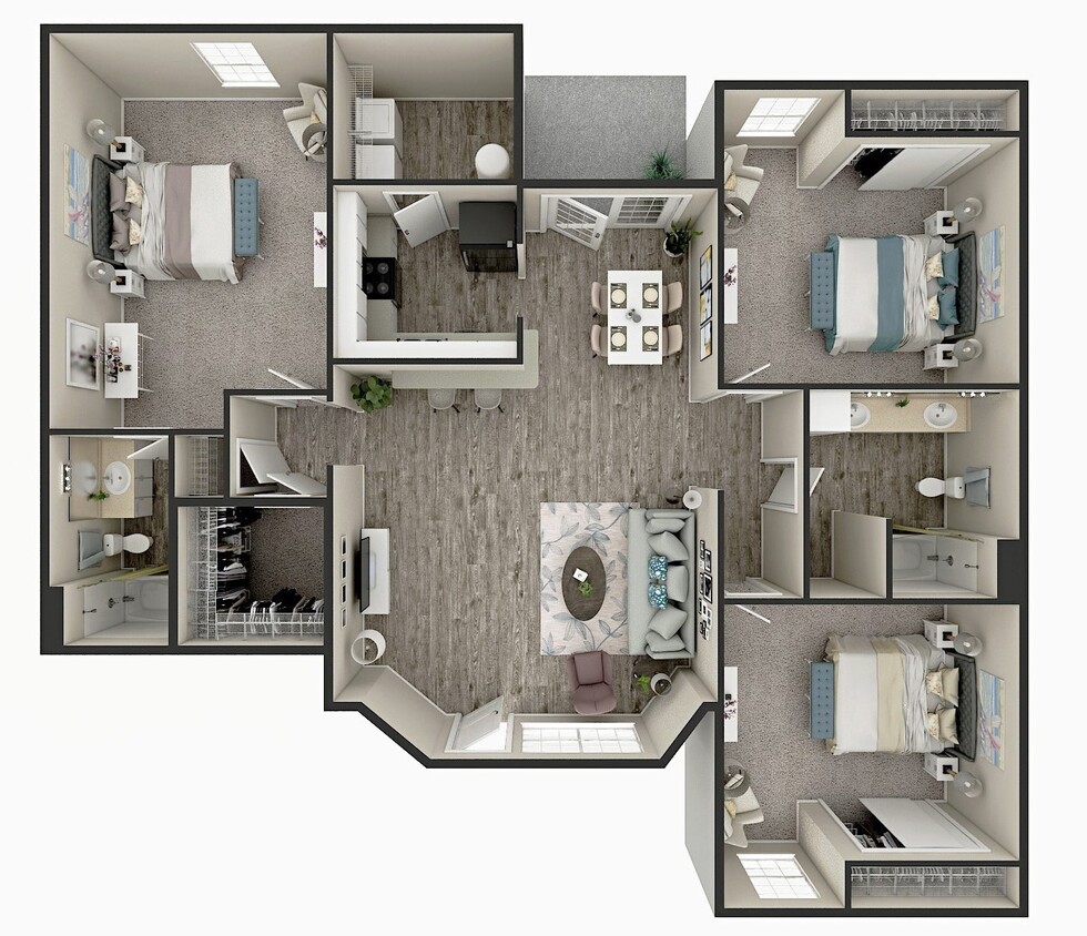 Floor Plan - Three Bed Two Bath