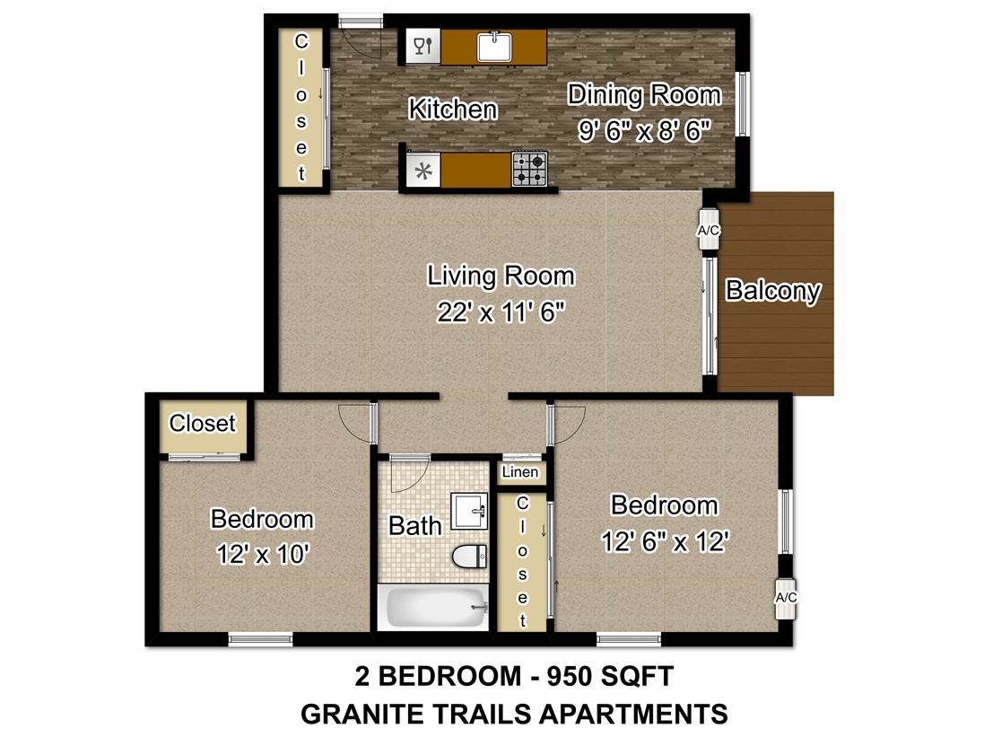Floor Plan - 2 Bed Split