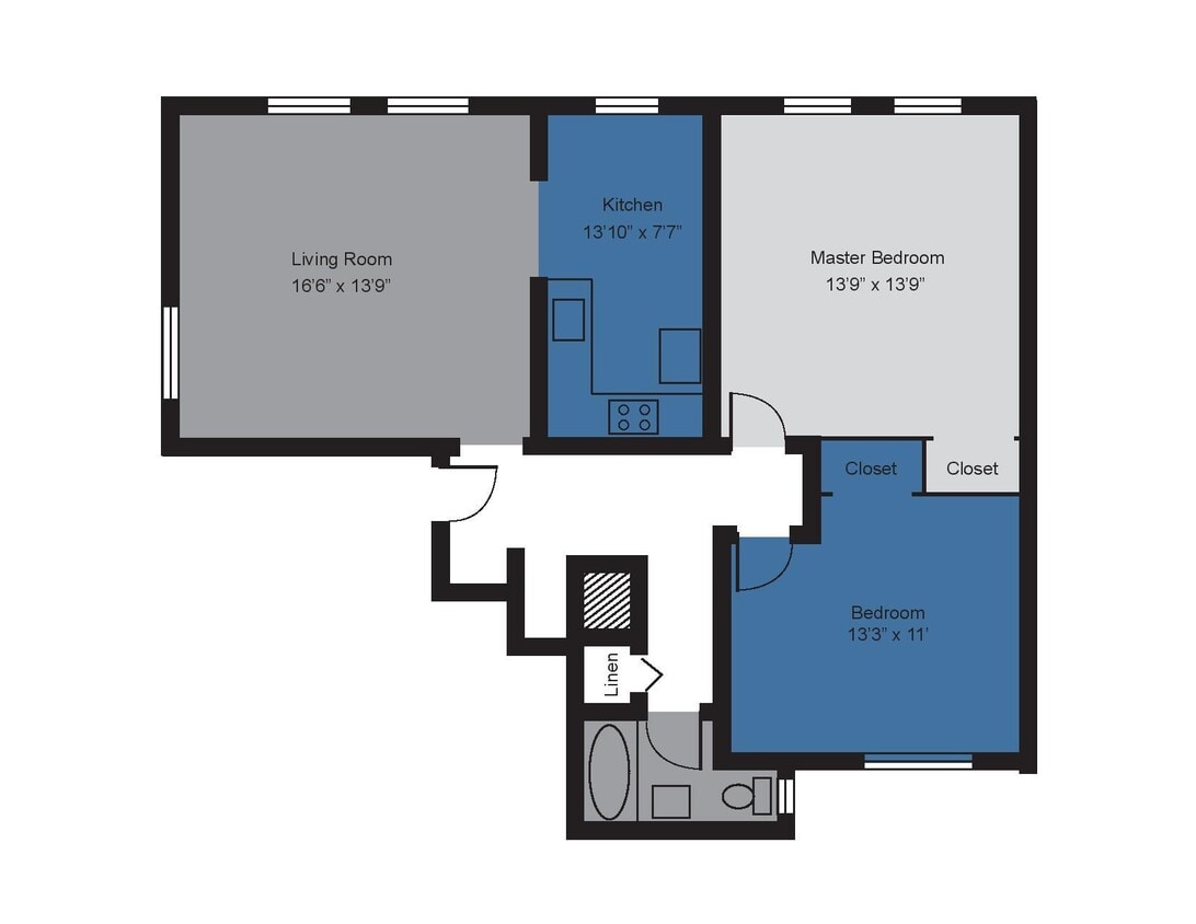 Floor Plan - The Montgomery - 2BR Deluxe