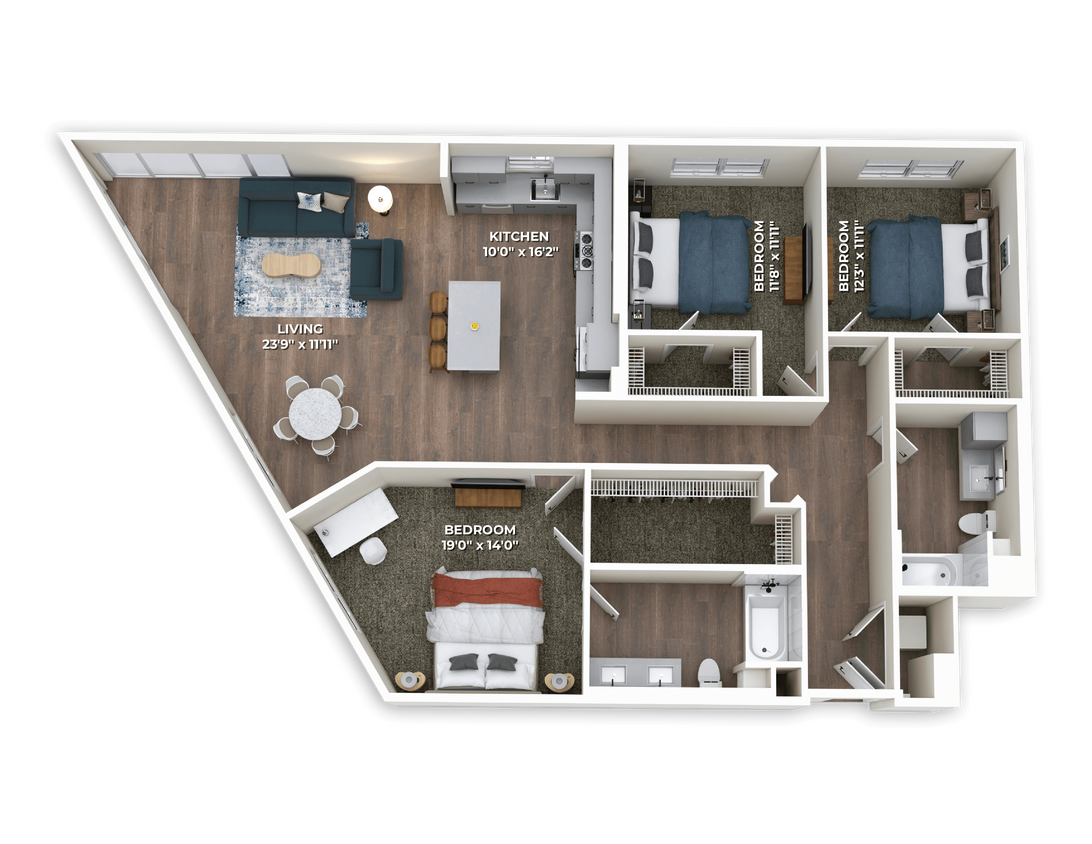 Floor Plan - C2 Three Bedroom
