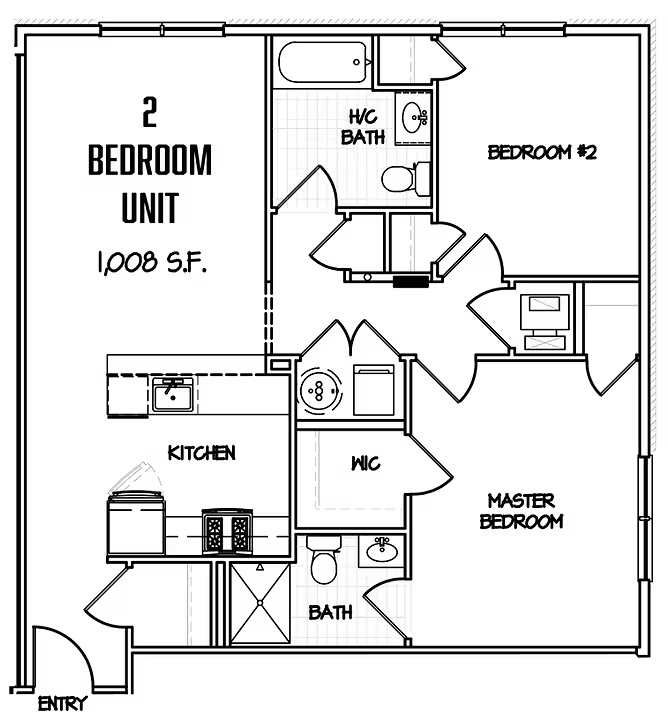 Floor Plan - 2 bed 2 bath