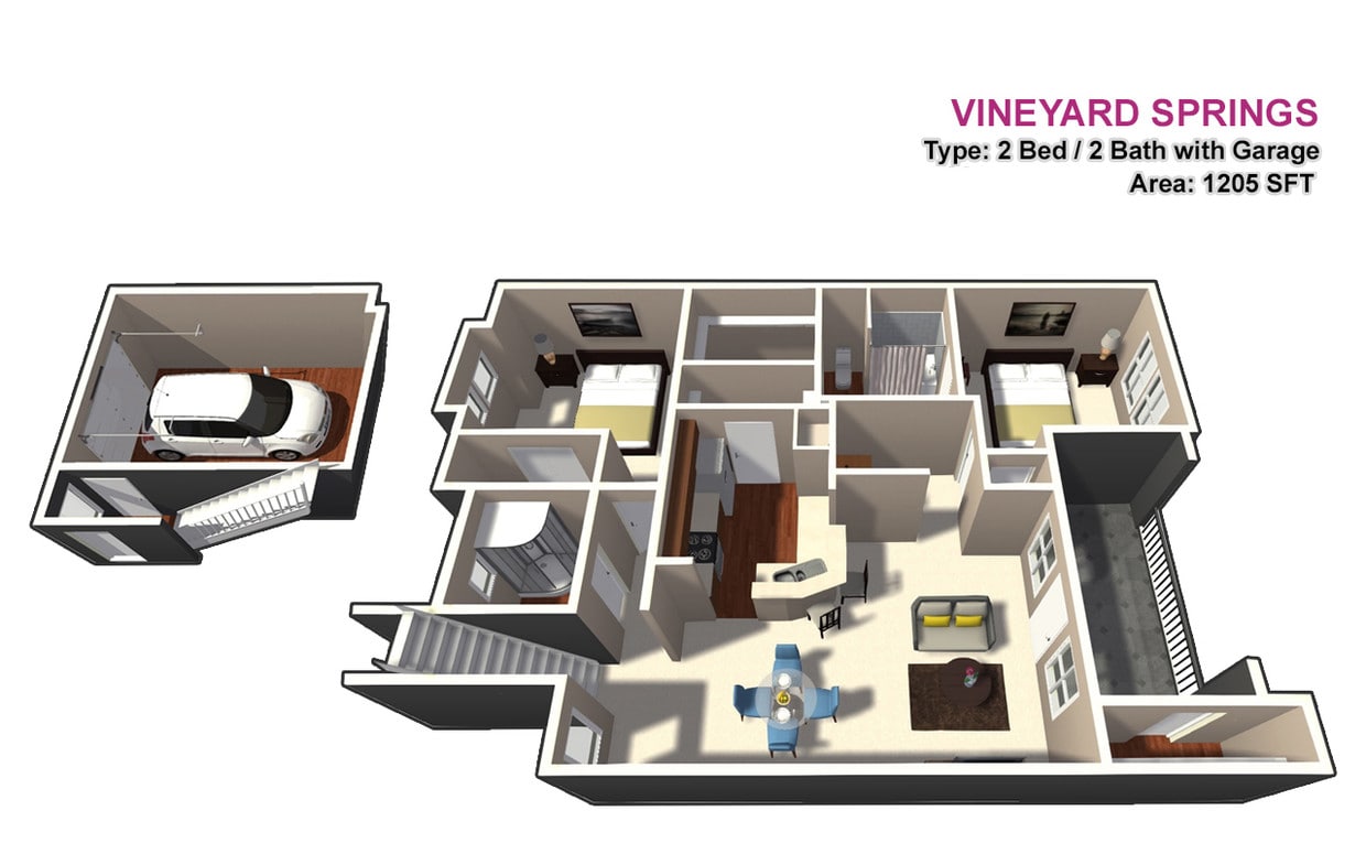 2 BED / 2 BATH w/ Garage - 2 BED / 2 BATH  w/ Garage