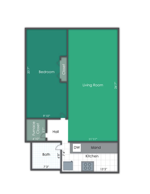 Floor Plan - One Bed