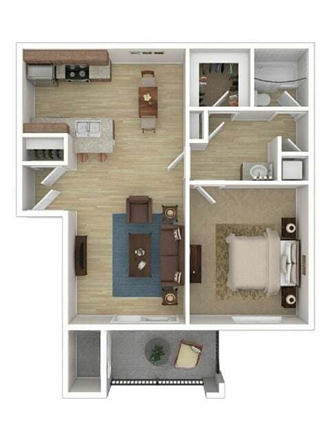 Explore this comfortable one-bedroom apartment with modern amenities, designed for your convenience and style. - A1