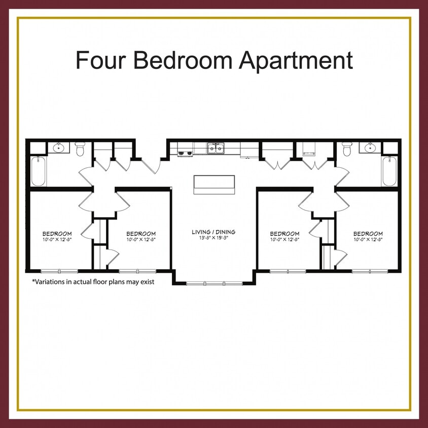 Floor Plan - Four Bedroom Apartments