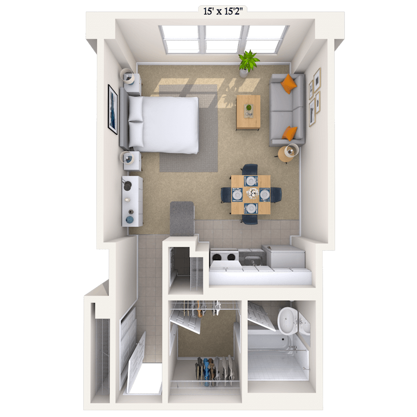 Floor Plan - Studio 0x1 501-504 SF