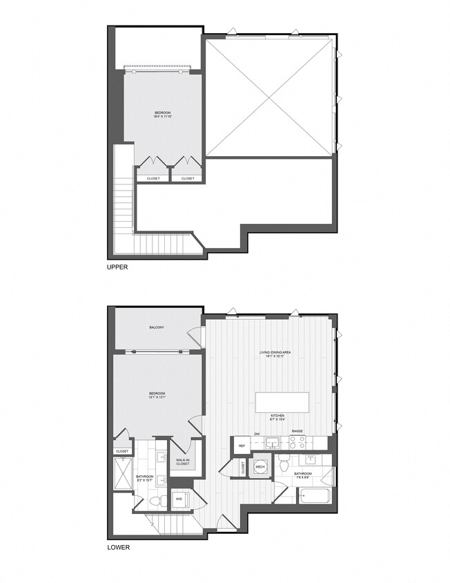 Floor Plan - 2 Bed2 Bath Penthouse-PH 2C