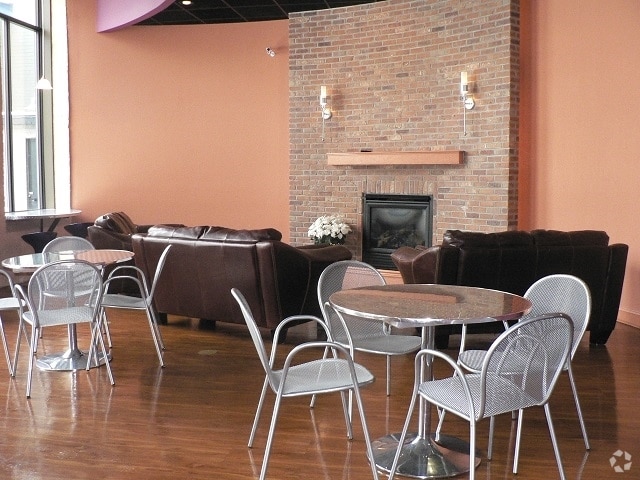 Lounge Fireplace - Lofts at the Mill