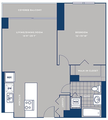 Floor Plan - 1 bed 1 bath / 03