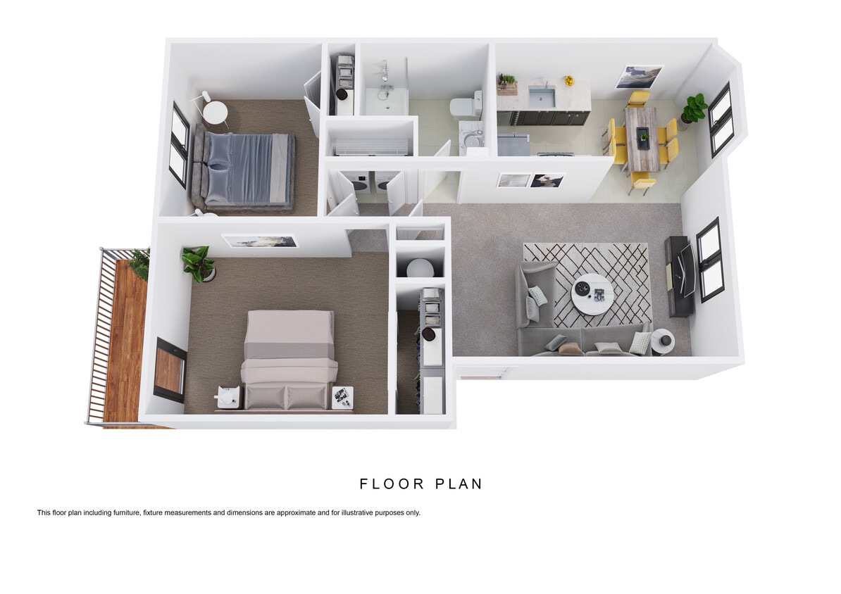 Floor Plan - 2 BR 1 Bath