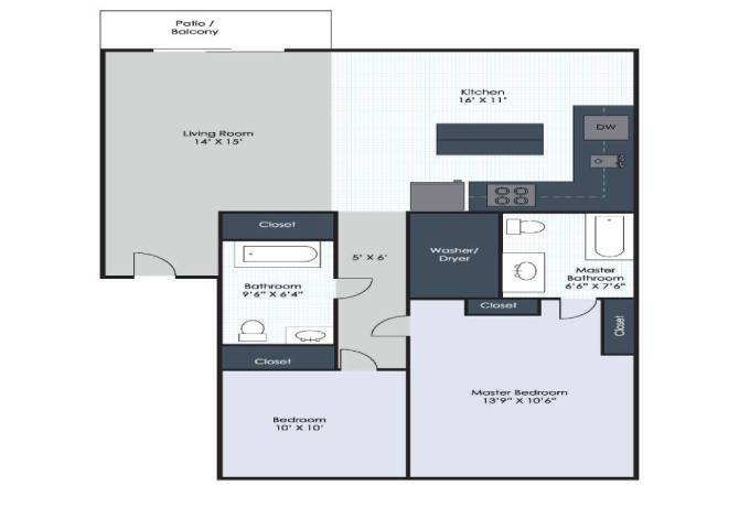 Floor Plan - 2 Bed /2 Bath