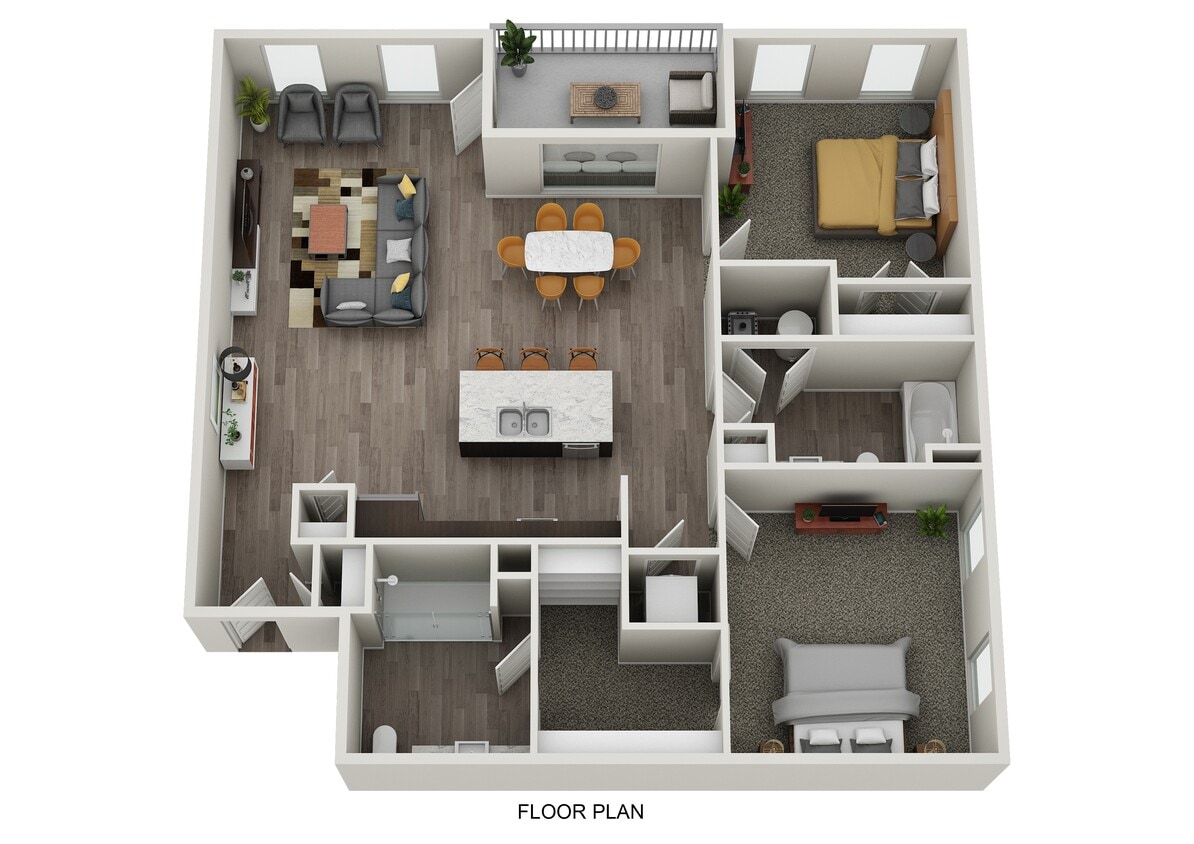 Floor Plan - 2 BED 2 BATH