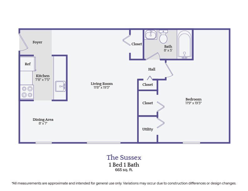 The Sussex_1Bed1Bath - The Sussex-1 bedroom/1 bath - gas included
