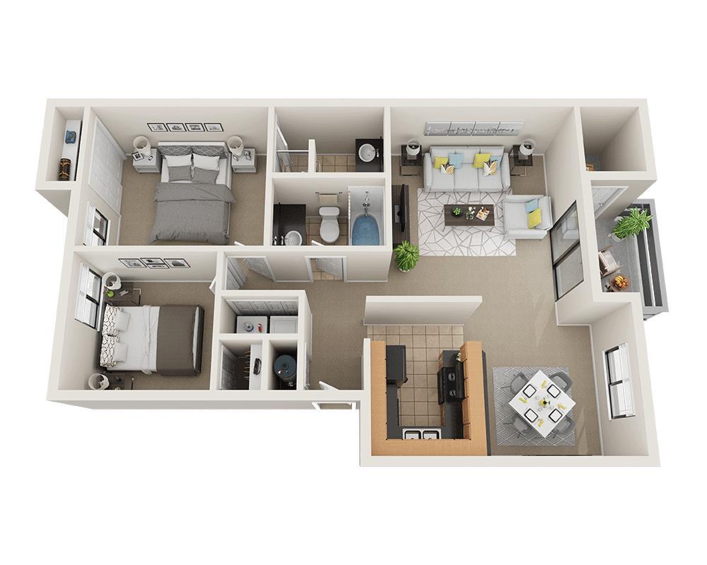Floor Plan - Plan B2B - Flat