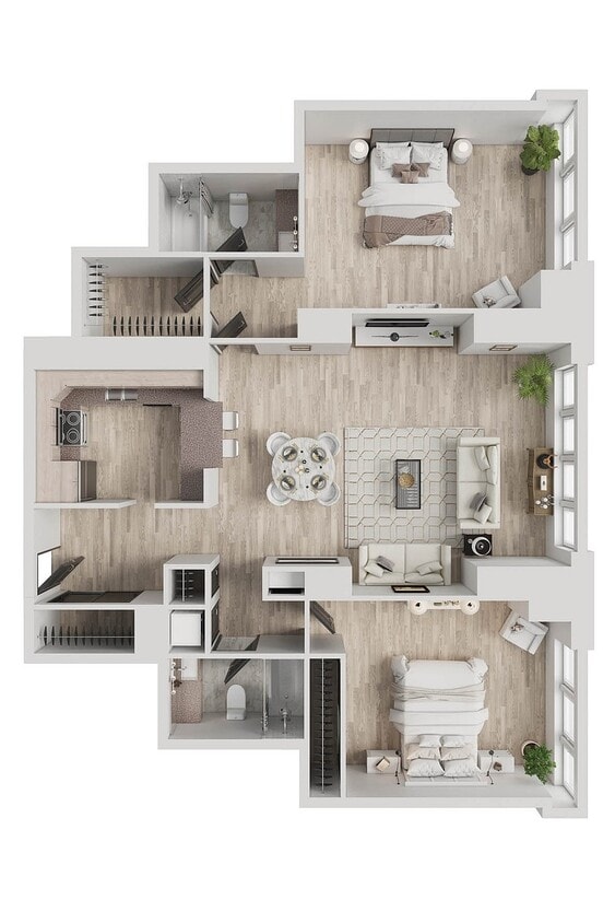 C1 | 2-Bedroom Floorplan - C1
