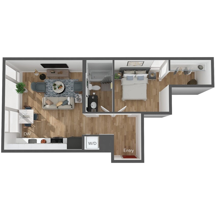 Floor Plan - 1 Bed/1 Bath