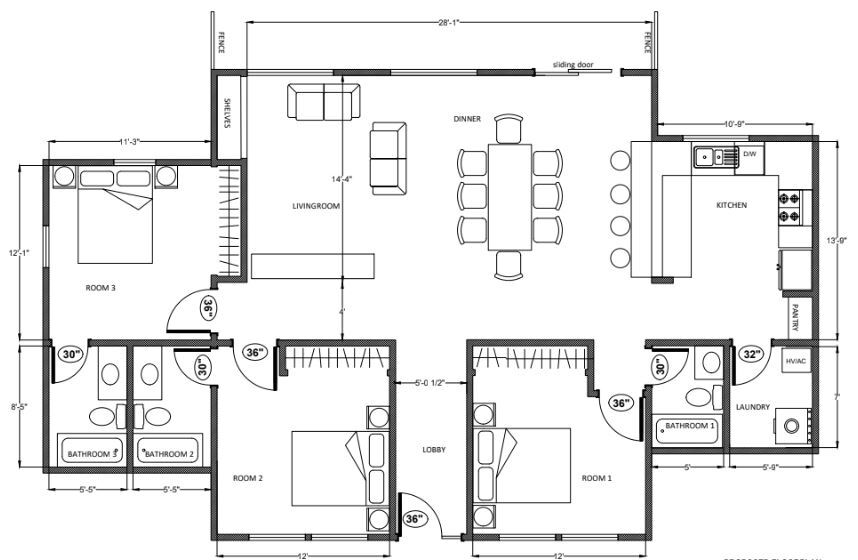 4023 FONT Floor Plan - C8 3 Bed 3 Bath