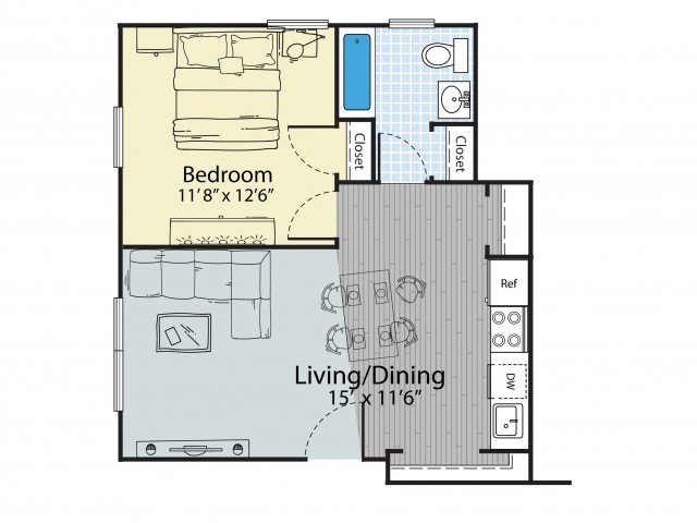 1 Bedroom - 1 Bedroom