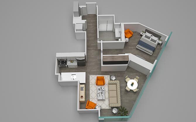 Floor Plan - One Bedroom 10