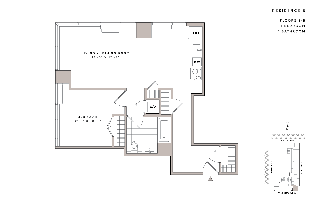 Floor Plan - 1 Bed1 Bath-A8