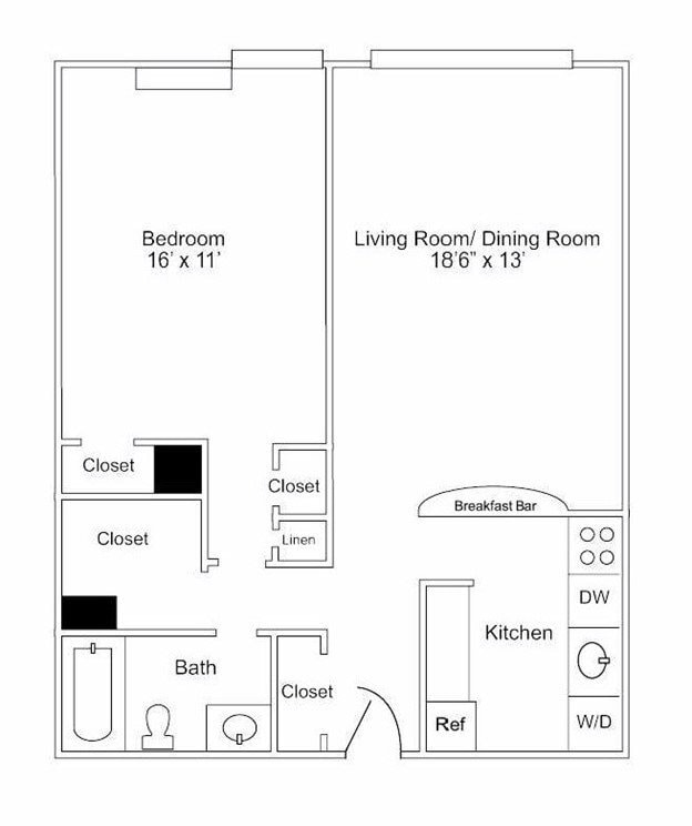 Floor Plan - One Bedroom Executive